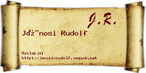 Jánosi Rudolf névjegykártya